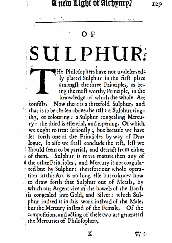 A New Light to Alchemy - Treatise of Sulphur